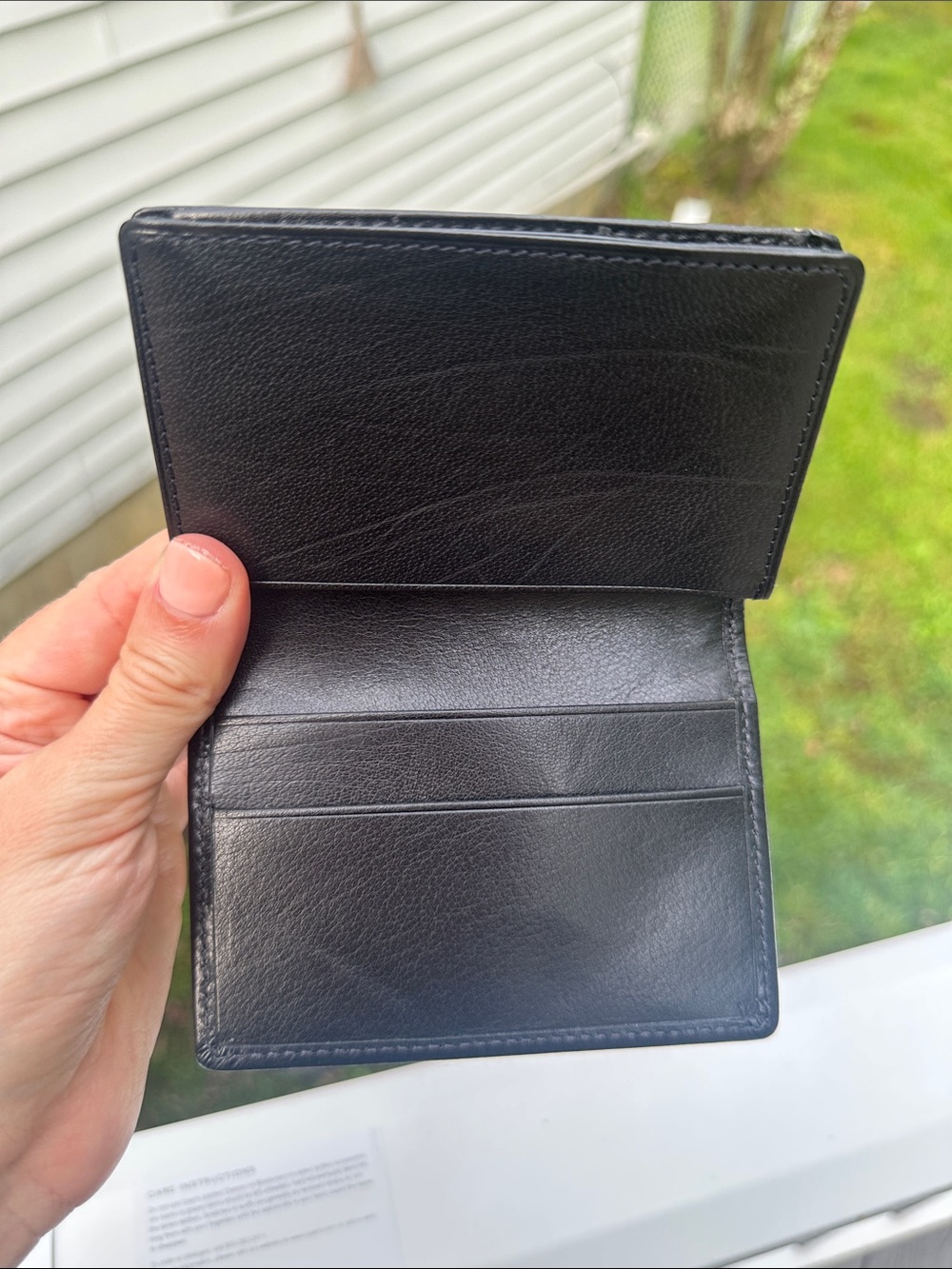 COACH Vintage Black Slimfold Credit Card Wallet Water Buffalo Leather Box NIB - Picture 13 of 16